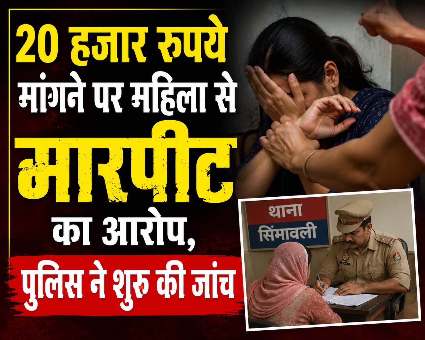 20 हजार रुपये मांगने पर महिला से मारपीट का आरोप, पुलिस ने शुरू की जांच