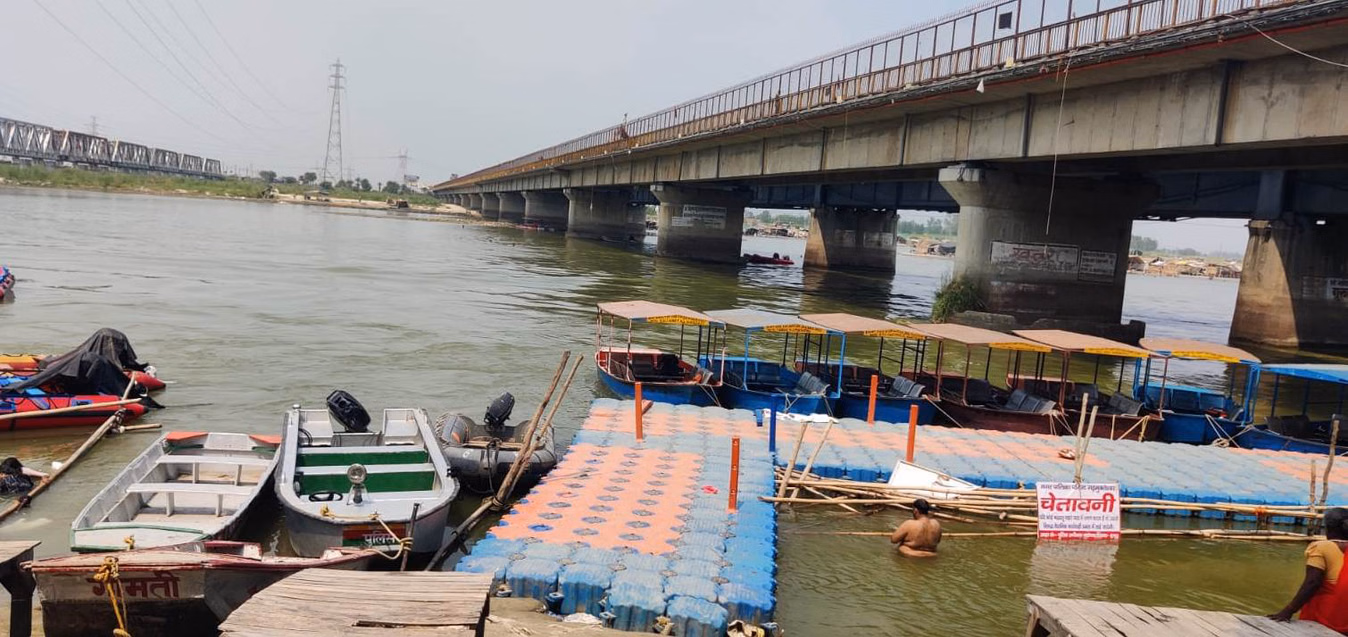 ब्रजघाट में गंगा का जलस्तर बढ़ा, खादर क्षेत्र के गांवों में बढ़ी सतर्कता