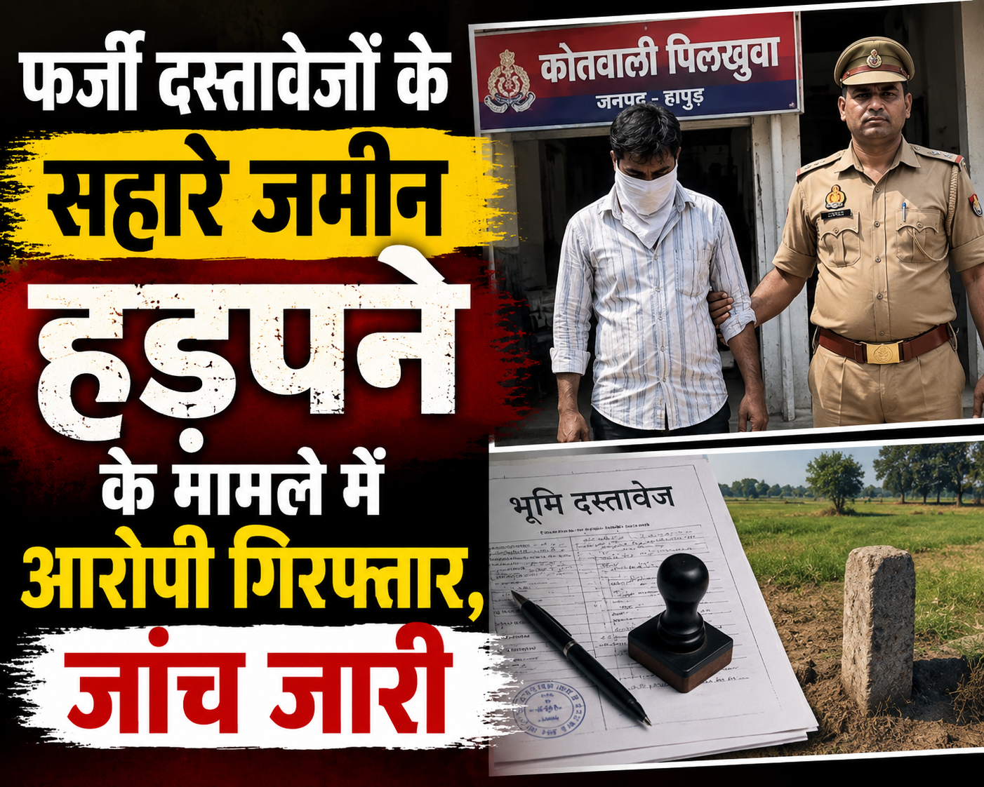 फर्जी दस्तावेजों के सहारे जमीन हड़पने के मामले में आरोपी गिरफ्तार, जांच जारी