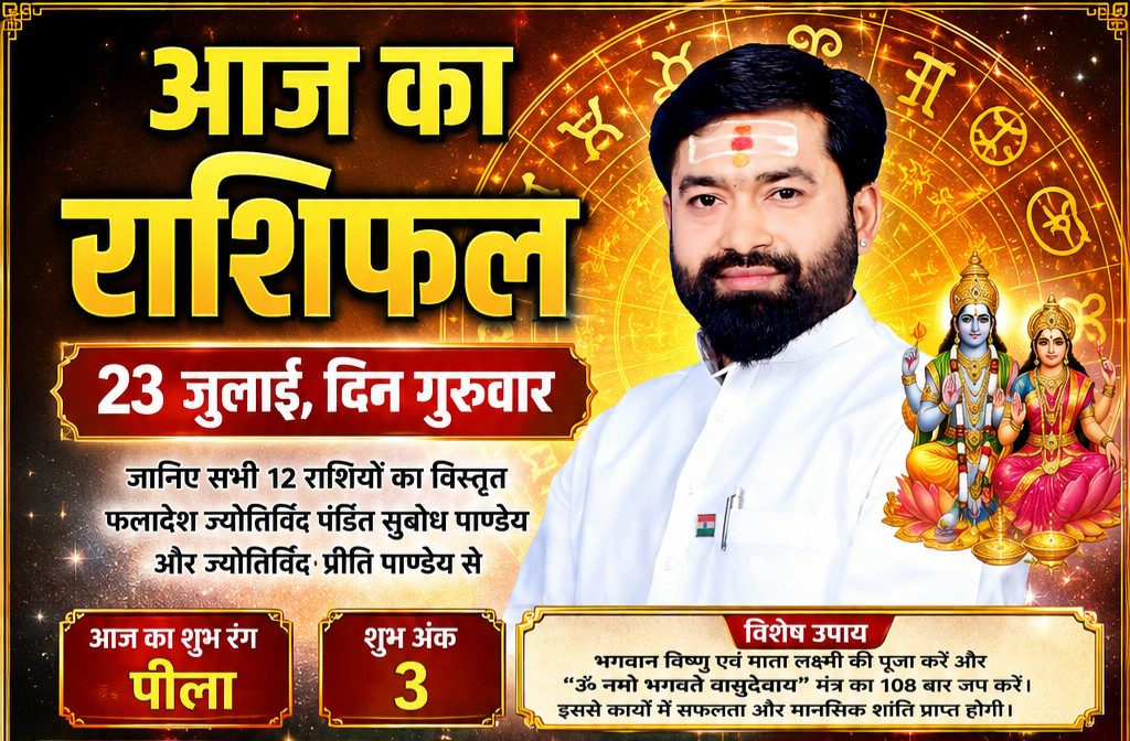 23 जुलाई 2026, गुरुवार का दैनिक राशिफल